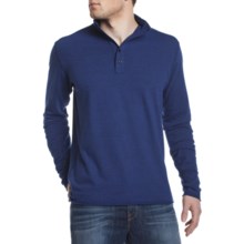 Agave Denim Crows Nest Button Mock Polo Shirt - Long Sleeve (For Men) in Dazzling Blue - Closeouts