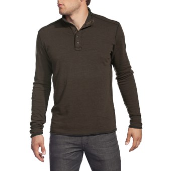 Agave Denim Cuyama Pullover Shirt - Brushed Jersey, Mock Neck, Long Sleeve (For Men) in Seal Brown