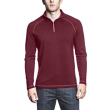 Agave Denim Palisades Shirt - Supima® Cotton, Zip Mock Neck, Long Sleeve (For Men) in Burgundy - Closeouts
