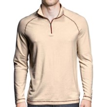 Agave Denim Palisades Shirt - Supima® Cotton, Zip Mock Neck, Long Sleeve (For Men) in Ivory - Closeouts