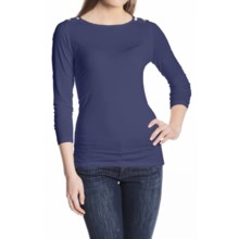 Agave Nectar Ballena Shirt - Supima® Cotton-TENCEL®, Boat Neck, 3/4 Sleeve (For Women) in Patriot Blue - Closeouts