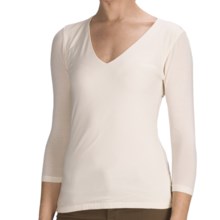 Agave Nectar Beatriz Shirt - Stretch Supima® Cotton-TENCEL® Jersey, 3/4 Sleeve (For Women) in Antique White - Closeouts