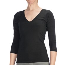 Agave Nectar Beatriz Shirt - Stretch Supima® Cotton-TENCEL® Jersey, 3/4 Sleeve (For Women) in Stretch Limo - Closeouts