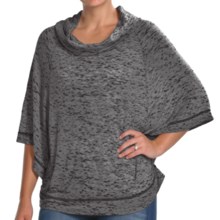 Agave Nectar Cinsaut Poncho - Cowl Neck, 3/4 Sleeve (For Women) in Black - Closeouts