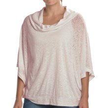 Agave Nectar Cinsaut Poncho - Cowl Neck, 3/4 Sleeve (For Women) in Primrose Pink - Closeouts