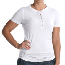 Agave Nectar Daisy Henley Shirt - Supima-Micromodal®, Short Sleeve (For Women) in White - Closeouts