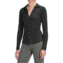 Agave Nectar Inez Shirt - Stretch Supima® Cotton-TENCEL® Jersey, Long Sleeve (For Women) in Stretch Limo - Closeouts