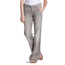 Agave Nectar Patrona Relaxed Fit Trouser Jeans - Flared Leg, Cotton-Linen (For Women) in Pearl N Sea - Closeouts