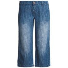 Agave Nectar Sol Capri Pants - Cotton-Linen (For Women) in Sapphire N Sea Linen - Closeouts