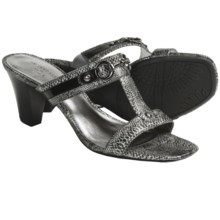 AK Anne Klein Harlen T-Strap Sandals (For Women) in Pewter Snake Print - Closeouts