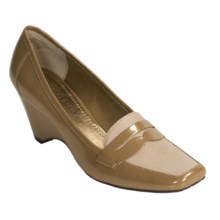 AK Anne Klein Santiago Loafer Shoes - Wedge Heel (For Women) in Tan Patent - Closeouts