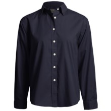 AKWA Brushed Cotton Twill Shirt - Long Sleeve (For Women) in Navy - Closeouts
