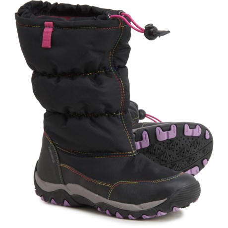 Geox Alaska ABX Quilted Boots - Waterproof (For Girls) - BLACK/MULTICOLOR (29T )