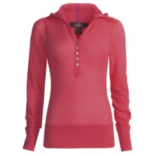 Alo Relaxed Hoodie Shirt - Button Front, Long Sleeve (For Women) in Riot Pink - Closeouts