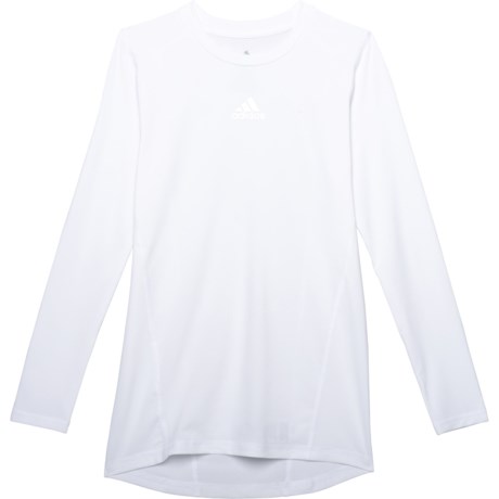 Adidas Alphaskin Base Layer Top - Long Sleeve (For Big Boys) - WHITE (S )