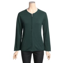 ALPS Alexa Cardigan Sweater - Zip Front, Cotton (For Women) in Balsam - Closeouts