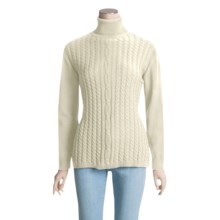 ALPS Avonlea Cotton Turtleneck Sweater - Cable (For Women) in Natural - Closeouts