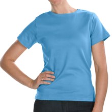 ALPS Jenna T-Shirt - Stretch Cotton, Short Sleeve (For Women) in Bimini Blue - Closeouts