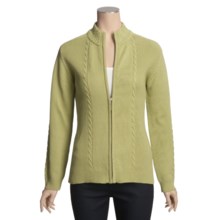 ALPS On the Go Cardigan Sweater - Nubby Cotton, Zip Front (For Women) in Pistachio - Closeouts