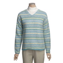 ALPS Sea Breeze Cotton Sweater - V-Neck (For Women) in Aqua Spa - Closeouts