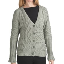 ALPS Spiritwood Knit Patchwork Cardigan Sweater - Cotton, Button Front (For Women) in Sage - Closeouts