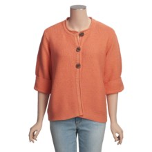 ALPS Swing Cardigan Sweater - Cotton, 3/4 Sleeve (For Women) in Coral Shell - Closeouts