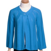 ALPS Trina Cotton Cardigan Sweater - 3/4 Sleeve (For Women) in Newport Blue - Closeouts