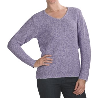 Alps V-Neck Pullover Sweater (For Women) in Blue Lotus