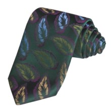 Altea Floating Feather Tie - Silk (For Men) in Dark Green - Closeouts