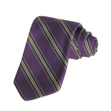 Altea Mixed Stripe Tie - Silk-Cotton (For Men) in Purple - Closeouts