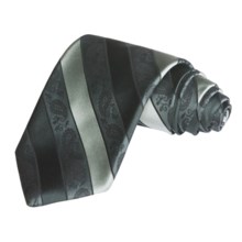 Altea Paisley and Stripe Tie - Silk (For Men) in Green - Closeouts
