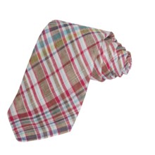 Altea Plaid Tie - Linen (For Men) in Brown - Closeouts