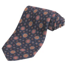 Altea Printed Mix Medallion Tie - Silk (For Men) in Navy - Closeouts