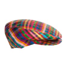 Altea Shantung Silk Driving Cap (For Men) in Multi Check - Closeouts