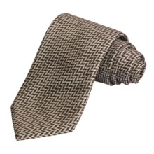 Altea Silk Geometric Tie (For Men) in Black - Closeouts