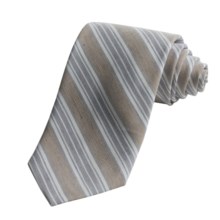 Altea Woven Stripe Tie - Silk-Linen (For Men) in Tan - Closeouts