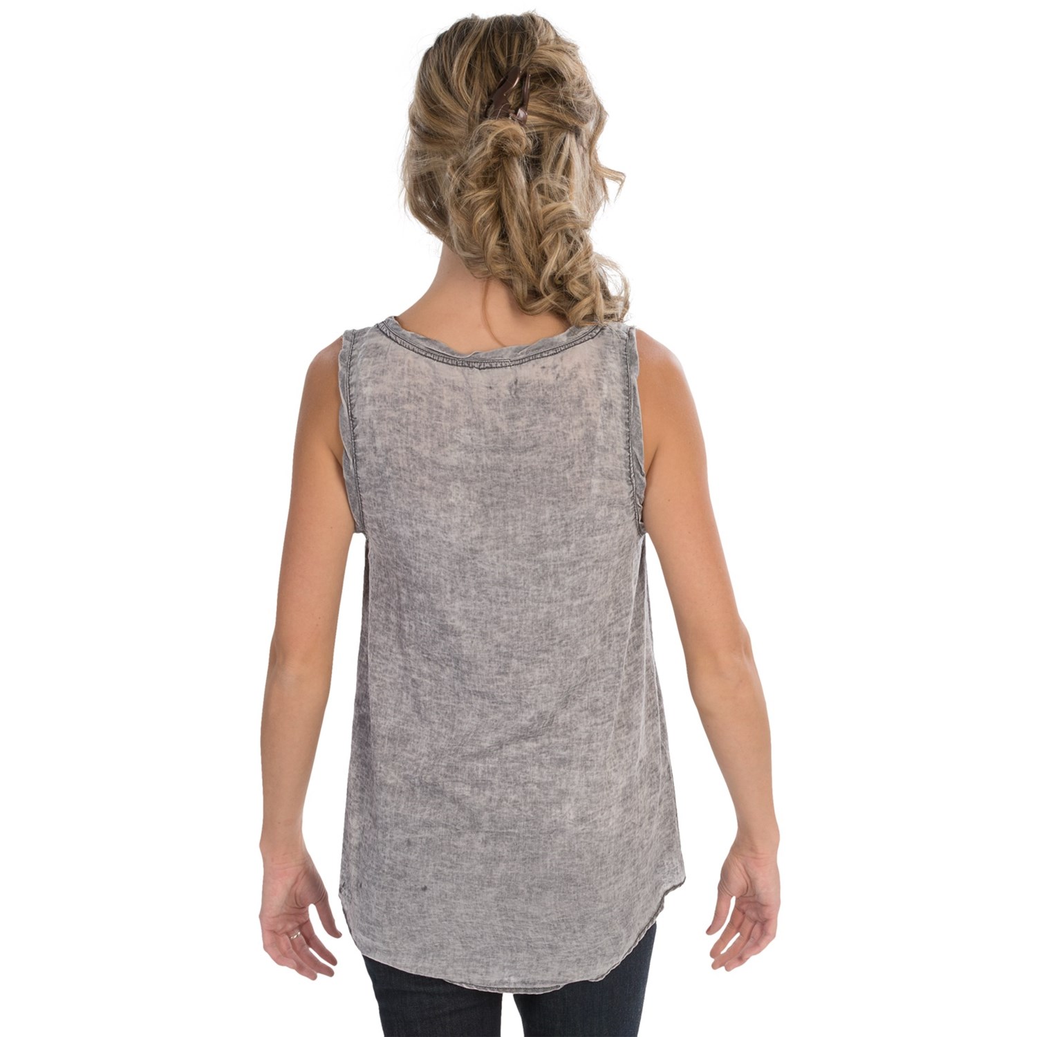 Alternative Apparel Twisted Neck Henley Tank Top (For Women) 6659K