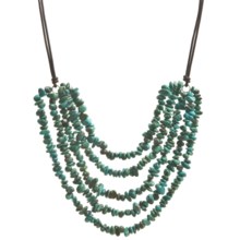 Aluma USA 5-Strand Turquoise Chip Necklace - 18” in Turquoise - Closeouts