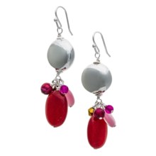 83%OFF 女性のイヤリング Aluma米国瑪瑙と水晶のイヤリング Aluma USA Agate and Quartz Earrings画像