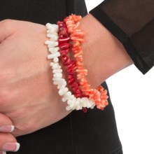 82%OFF 女性のブレスレット Alumaアメリカコーラルストレッチブレスレットセット - 3ピース Aluma USA Coral Stretch Bracelet Set - 3-Piece画像