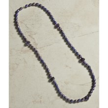Aluma USA Freshwater Pearl and Amethyst Necklace - 36" in Pearl/Amethyst - Closeouts