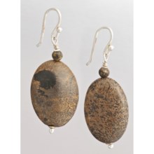 Aluma USA Green Jasper Wire Earrings in Green Jasper - Closeouts