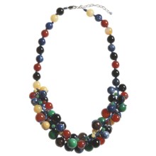 Aluma USA Hand-Crocheted Bubble Necklace in Multi Gems - Closeouts