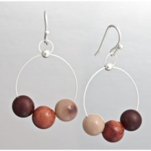 Aluma Usa Mookaite Jasper Wire Hoop Earrings in Mookaite Jasper - Closeouts