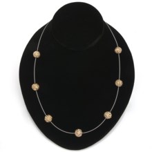 Aluma USA Pave Crystal Floating Necklace - 20” in Gold - Closeouts