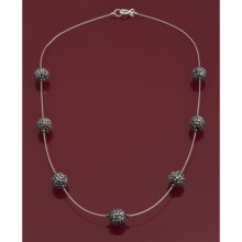 Aluma USA Pave Crystal Floating Necklace - 20” in Gunmetal - Closeouts