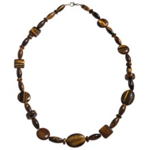 Aluma USA Tiger’s Eye Necklace - Sterling Silver, 20” in Tiger Eye - Closeouts