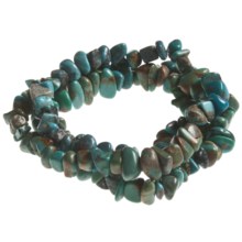 Aluma USA Turquoise 3-Row Chip Stretch Bracelet in Turquoise - Closeouts