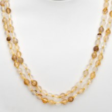 Aluma USA Two-Strand Quartz Necklace - 18” in Yellow - Closeouts