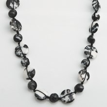 Aluma USA Zebra Jasper Wrapped Necklace - 30” in Black/White - Closeouts